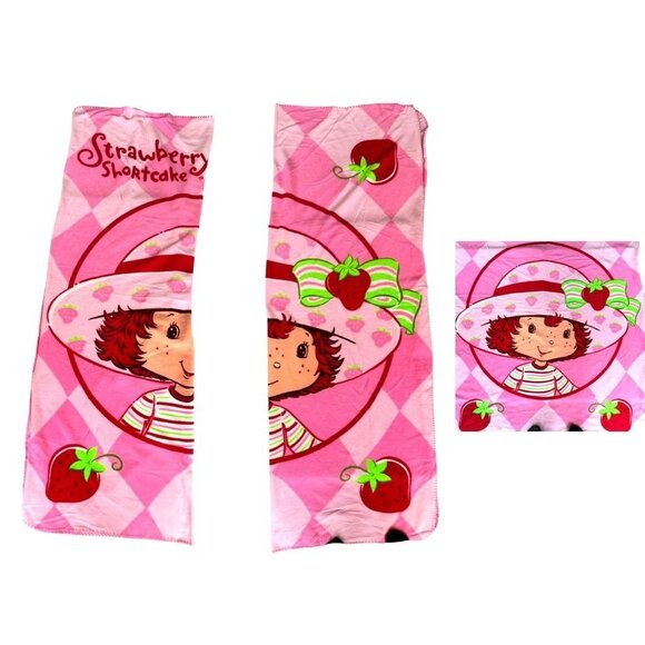 Vintage 2003 Strawberry Shortcake Blanket Throw 62 in x 44 Y2K Christmas Gift - Picture 6 of 12
